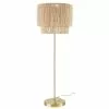 Maisons Du Monde Lampadaires Lampadaire En Métal Doré Abat-jour En Fibre Végétale H152