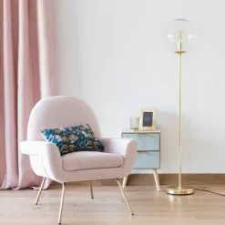 Maisons Du Monde Lampadaires Lampadaire En Métal Doré Et Globe En Verre H152 -Luminaires Soldes lampadaire en metal dore et globe en verre h152 1000 1 39 195076 3