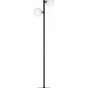 Wadiga Lampadaires Lampadaire En Métal Noir 2 Globes En Verre H130cm