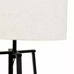 Maisons Du Monde Lampadaires Lampadaire En Métal Noir Et Abat-jour En Lin Recyclé H144 -Luminaires Soldes lampadaire en metal noir et abat jour en lin recycle h144 1000 2 11 228873 3