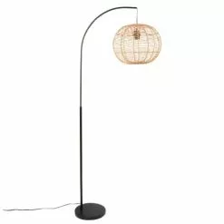 Maisons Du Monde Lampadaires Lampadaire En Métal Noir Et Coton Beige H166
