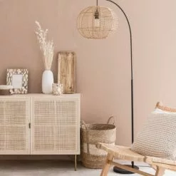 Maisons Du Monde Lampadaires Lampadaire En Métal Noir Et Coton Beige H166 -Luminaires Soldes lampadaire en metal noir et coton beige h166 1000 11 29 201257 3