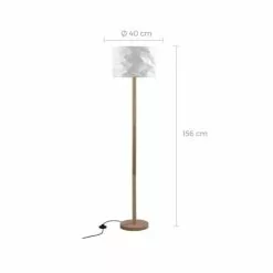 Rendez Vous Déco Lampadaires Lampadaire En Papier Blanc Et Bois D'hévéa -Luminaires Soldes lampadaire en papier blanc et bois d hevea 3