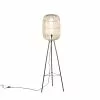 QAZQA Lampadaires Lampadaire En Rotin Beige