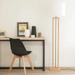 Maisons Du Monde Lampadaires Lampadaire En Terminalier Et Abat-jour En Coton Blanc H165 -Luminaires Soldes lampadaire en terminalier et abat jour en coton blanc h165 1000 13 13 158232 4