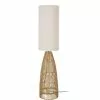 Maisons Du Monde Lampadaires Lampadaire En Tiges De Rotin Et Abat-jour En Lin Blanc H140