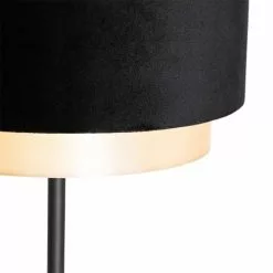 QAZQA Lampadaires Lampadaire En Tissu Noir -Luminaires Soldes lampadaire en tissu noir 5