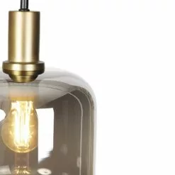 QAZQA Lampadaires Lampadaire En Verre Doré/laiton -Luminaires Soldes lampadaire en verre dore laiton 3