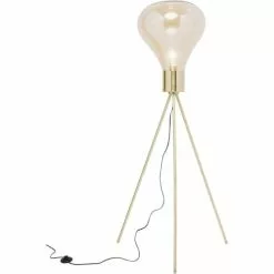 Kare Design Lampadaires Lampadaire En Verre Et Acier Doré H160 -Luminaires Soldes lampadaire en verre et acier dore h160 2