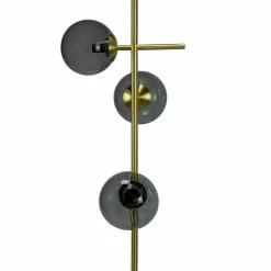 Dyberg Larsen Lampadaires Lampadaire En Verre Fumé Et Laiton, H 160 Cm D 34 Cm -Luminaires Soldes lampadaire en verre fume et laiton h 160 cm d 34 cm 2