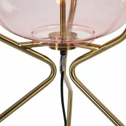 QAZQA Lampadaires Lampadaire En Verre Rose -Luminaires Soldes lampadaire en verre rose 4