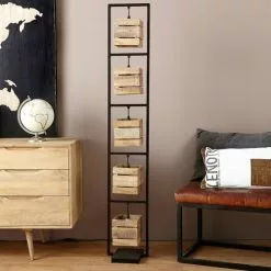 Maisons Du Monde Lampadaires Lampadaire Indus En Métal Noir Et Manguier H153 -Luminaires Soldes lampadaire indus en metal noir et manguier h153 1000 14 9 177375 5