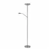 Lucide Lampadaires Lampadaire LED Avec Liseuse Métal Argent H180cm