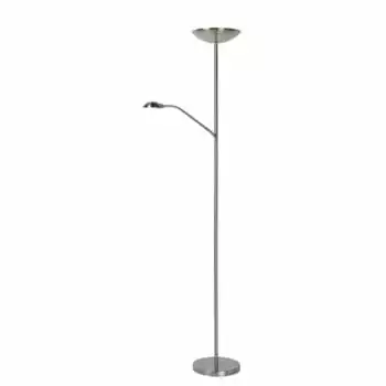 Lucide Lampadaires Lampadaire LED Avec Liseuse Métal Argent H180cm 4 Lucide Lampadaires Lampadaire LED Avec Liseuse Métal Argent H180cm – Image 4