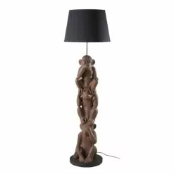 Maisons Du Monde Lampadaires Lampadaire Singe Et Abat-jour Noir H156