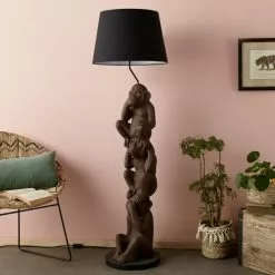 Maisons Du Monde Lampadaires Lampadaire Singe Et Abat-jour Noir H156 -Luminaires Soldes lampadaire singe et abat jour noir h156 1000 15 27 177393 6