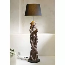 Maisons Du Monde Lampadaires Lampadaire Singe Et Abat-jour Noir H156 -Luminaires Soldes lampadaire singe et abat jour noir h156 1000 15 27 177393 8