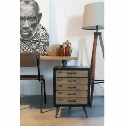 Dutchbone Lampadaires Lampadaire Trépied Bois Et Coton Blanc Cassé -Luminaires Soldes lampadaire trepied bois et coton blanc casse 3