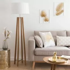 Maisons Du Monde Lampadaires Lampadaire Trépied En Chêne Et Abat-jour Blanc H160 -Luminaires Soldes lampadaire trepied en chene et abat jour blanc h160 1000 0 16 174471 3