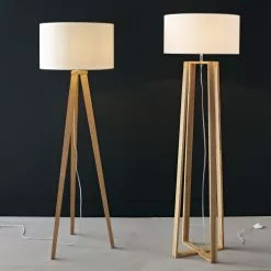 Maisons Du Monde Lampadaires Lampadaire Trépied En Frêne Avec Abat-jour En Coton Blanc H156 -Luminaires Soldes lampadaire trepied en frene avec abat jour en coton blanc h156 1000 11 1 154694 8