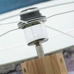 Good & Mojo Lampadaires Lampadaire Tripode Bambou Et Lin Naturel Blanc H160cm -Luminaires Soldes lampadaire tripode bambou et lin naturel blanc h160cm 2