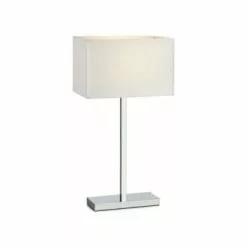Markslöjd Lampes à Poser Lampe à Poser Avec Port USB Métal Blanc/tissu H50cm -Luminaires Soldes lampe a poser avec port usb metal argente tissu h50cm