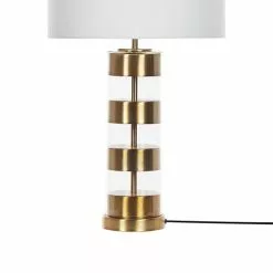 Beliani Lampes à Poser Lampe à Poser Blanche Et Dorée 63 Cm -Luminaires Soldes lampe a poser blanche et doree 63 cm 4