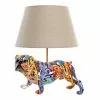 Wadiga Lampes à Poser Lampe à Poser Chien Bouledogue Multicolore 38x36x47cm