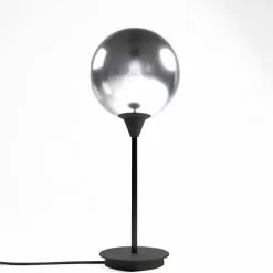 Potiron Paris Lampes à Poser Lampe à Poser Design En Métal Noir Et Verre Fumé -Luminaires Soldes lampe a poser design en metal noir et verre fume 3