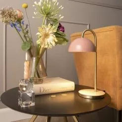 Present Time Lampes à Poser Lampe à Poser Dome Métal Rose -Luminaires Soldes lampe a poser dome metal rose 4