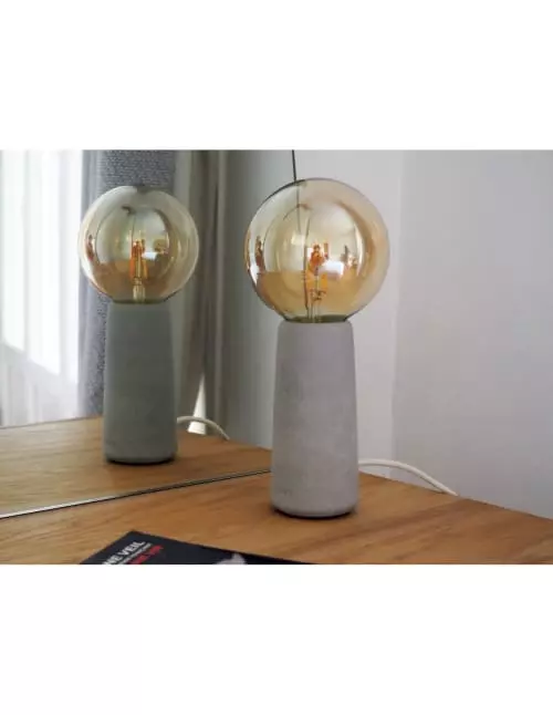 Gone's Lampes à Poser Lampe à Poser En Béton Avec Ampoule Style Edison 2 Gone's Lampes à Poser Lampe à Poser En Béton Avec Ampoule Style Edison – Image 2