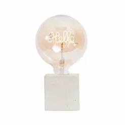 Junny Lampes à Poser Lampe à Poser En Béton Beige Avec Son Ampoule à Message