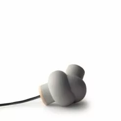 Gone's Lampes à Poser Lampe à Poser En Béton Et Bois Cordon Noir