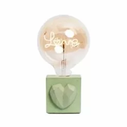 Junny Lampes à Poser Lampe à Poser En Béton Vert Avec Son Ampoule à Message -Luminaires Soldes lampe a poser en beton vert avec son ampoule a message 5