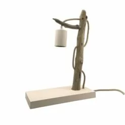 Coc'art Lampes à Poser Lampe à Poser En Bois Recyclé Taupe -Luminaires Soldes lampe a poser en bois recycle blanc casse