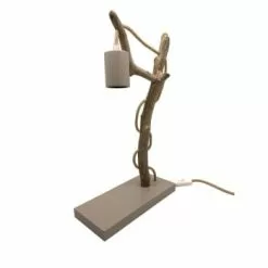 Coc'art Lampes à Poser Lampe à Poser En Bois Recyclé Taupe -Luminaires Soldes lampe a poser en bois recycle taupe 2
