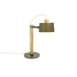 DIZY Design Lampes à Poser Lampe à Poser En Chêne Et Métal Terracotta -Luminaires Soldes lampe a poser en chene et metal vernis brut
