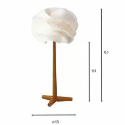 Now’s Home Lampes à Poser Lampe à Poser En Zipper Ivoire Pied En Teck H94 -Luminaires Soldes lampe a poser en zipper ivoire pied en teck h94 4