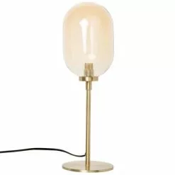 Maisons Du Monde Lampes à Poser Lampe à Poser Globe En Verre Teinté Et Métal Doré