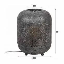 Lampea Lampes à Poser Lampe à Poser Industrielle En Métal Argenté 33 Cm -Luminaires Soldes lampe a poser industrielle en metal argente 33 cm 3