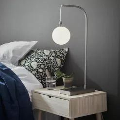 Markslöjd Lampes à Poser Lampe à Poser Métal Argent/verre Opalin H60cm -Luminaires Soldes lampe a poser metal argent verre opalin h60cm 4