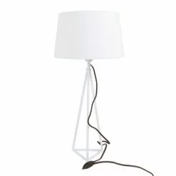 Zago Lampes à Poser Lampe à Poser Métal Et Tissu Blanc