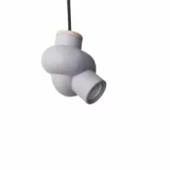 Gone's Lustres Lampe à Suspendre En Béton Et Bois Cordon Blanc -Luminaires Soldes lampe a suspendre en beton et bois cordon noir