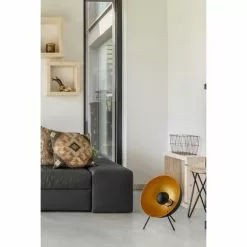 ATHM DESIGN Lampes à Poser Lampe Abat Jour Et Pied Métal Noir -Luminaires Soldes lampe abat jour et pied metal noir 2