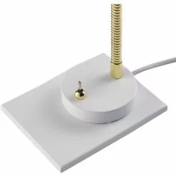 ATHM DESIGN Lampes à Poser Lampe Abat Jour Métal Et Pied Blanc -Luminaires Soldes lampe abat jour metal et pied blanc 3