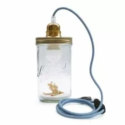 Reversible Lampes à Poser Lampe Bocal Skieurs Fil Noir -Luminaires Soldes lampe bocal skieurs fil bleu