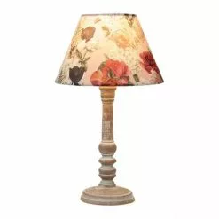 Decoratie Lampes à Poser Lampe Bois Abat-jour Charme -Luminaires Soldes lampe bois abat jour charme 3