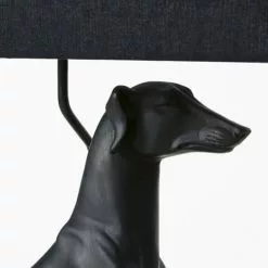 Maisons Du Monde Lampes à Poser Lampe Chien Et Abat-jour Noirs -Luminaires Soldes lampe chien et abat jour noirs 1000 10 21 200593 3