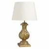 Maisons Du Monde Lampes à Poser Lampe Classique Sculptée Doré Vieilli Et Coton Blanc