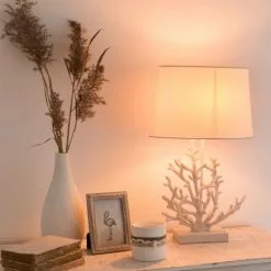 Maisons Du Monde Lampes à Poser Lampe Corail Et Abat-jour Blancs -Luminaires Soldes lampe corail et abat jour blancs 1000 14 38 178429 3
